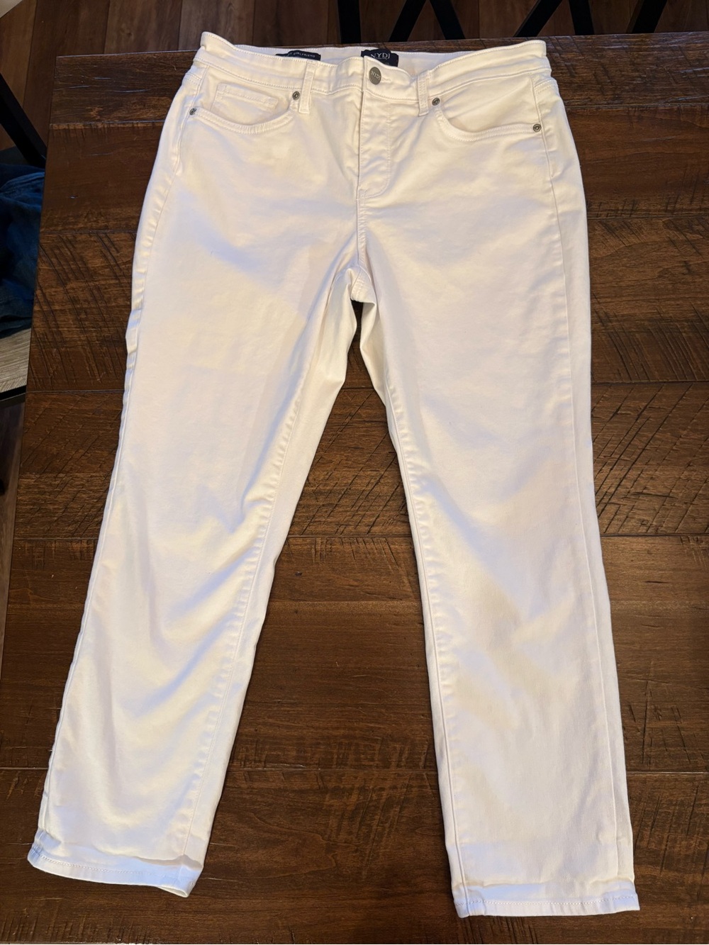 NYDJ White Ankle Crop Slim Jeans